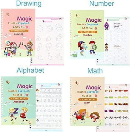 ✨Fun Way to Learn! Magic Handwriting Practice Book Kit for Kids (With Pen & Refills)📚✍️