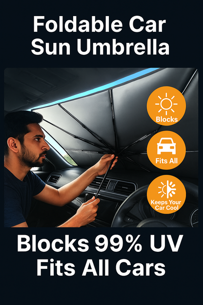 🛡️ UV Shield Car Umbrella – Stay Cool Always ❄️